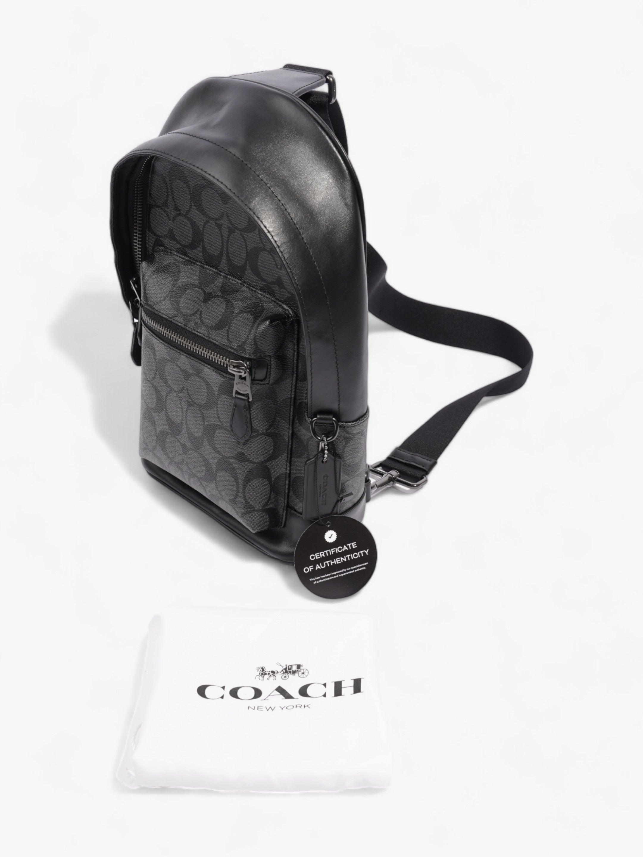 Coach West Pack Black Signature Canvas Coated Canvas
