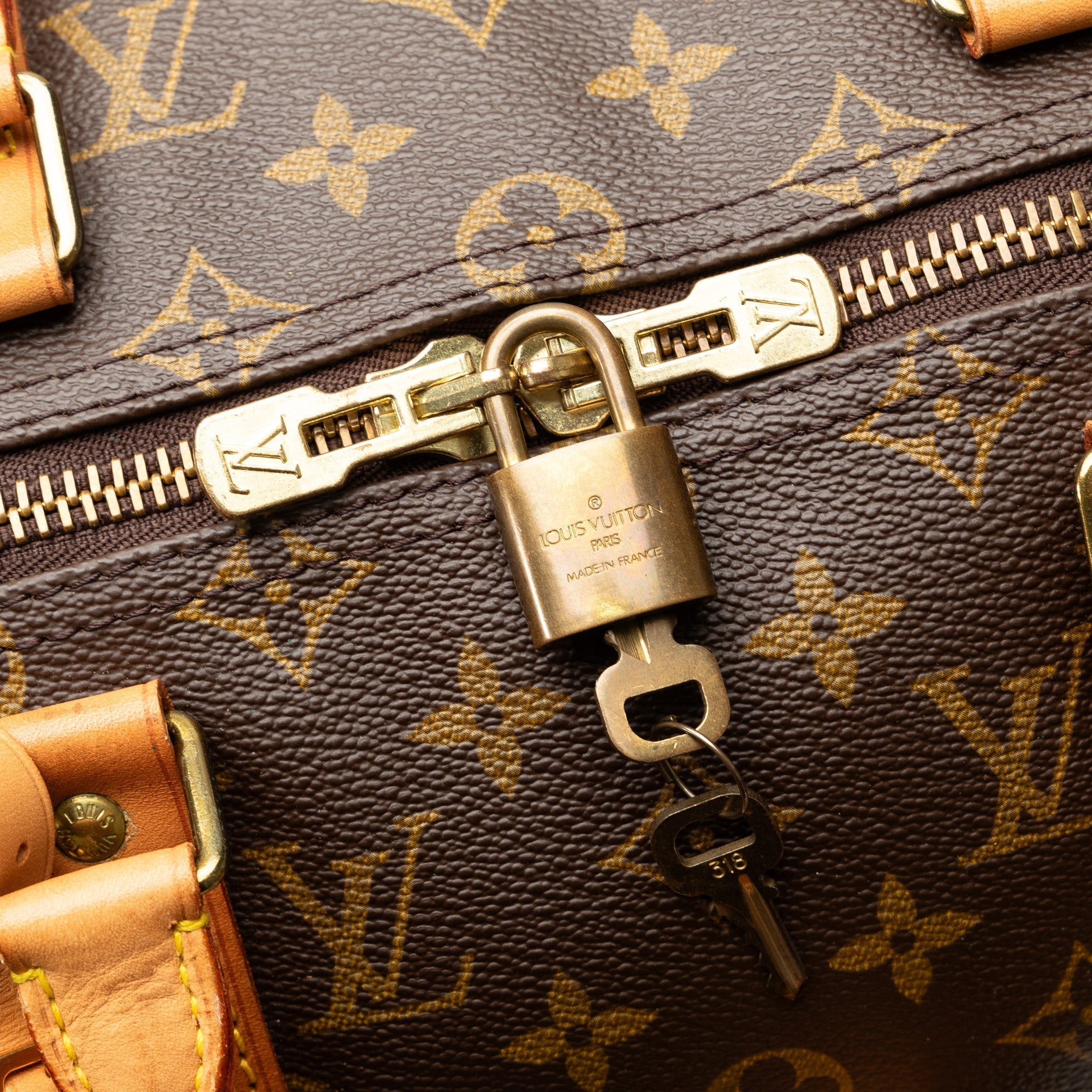 Brown Louis Vuitton Monogram Keepall 50 Travel Bag