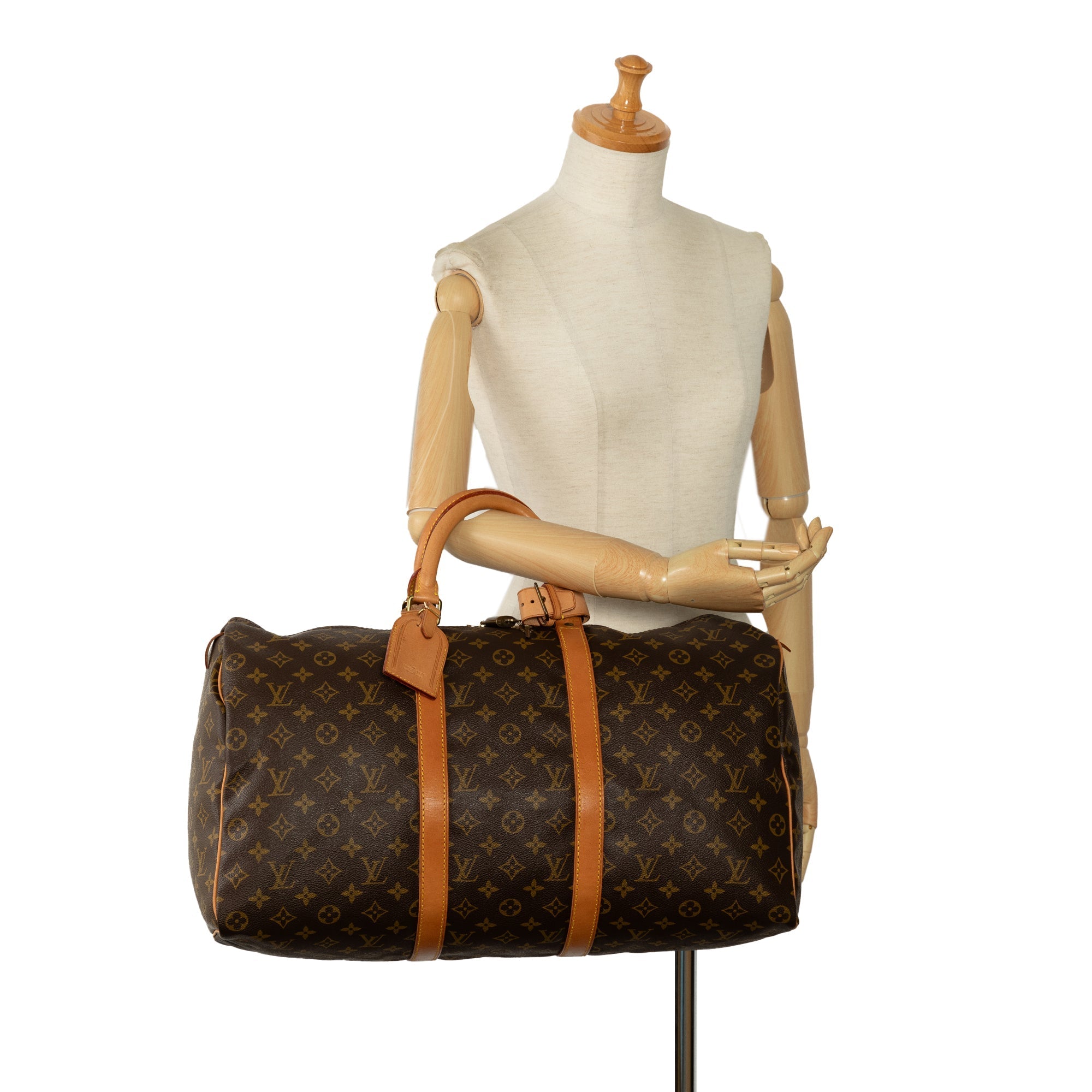 Brown Louis Vuitton Monogram Keepall 50 Travel Bag