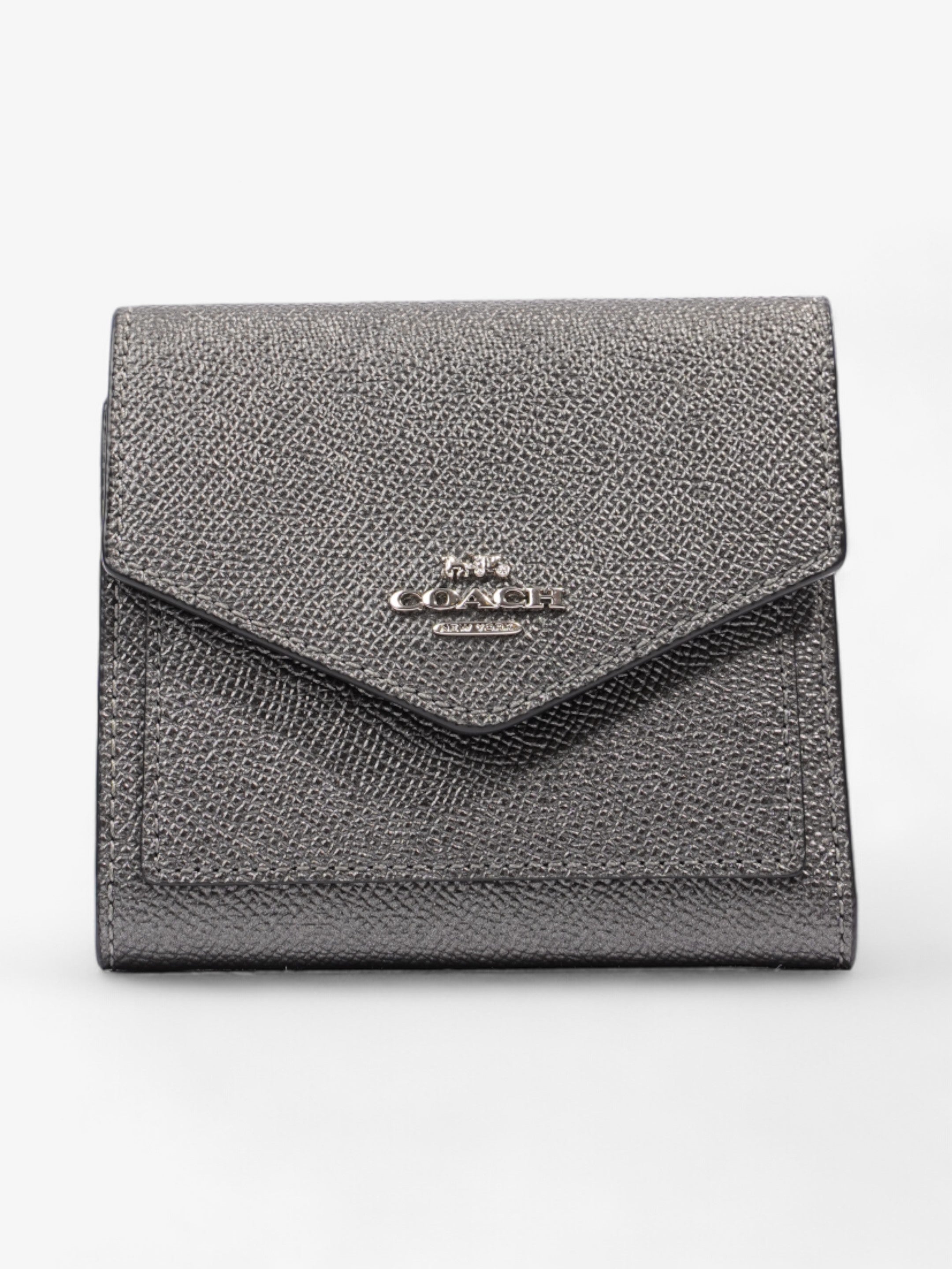 Coach Small Wallet Silver / Metallic Graphite Leather