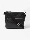 Gucci Signature Messenger Bag Black Leather