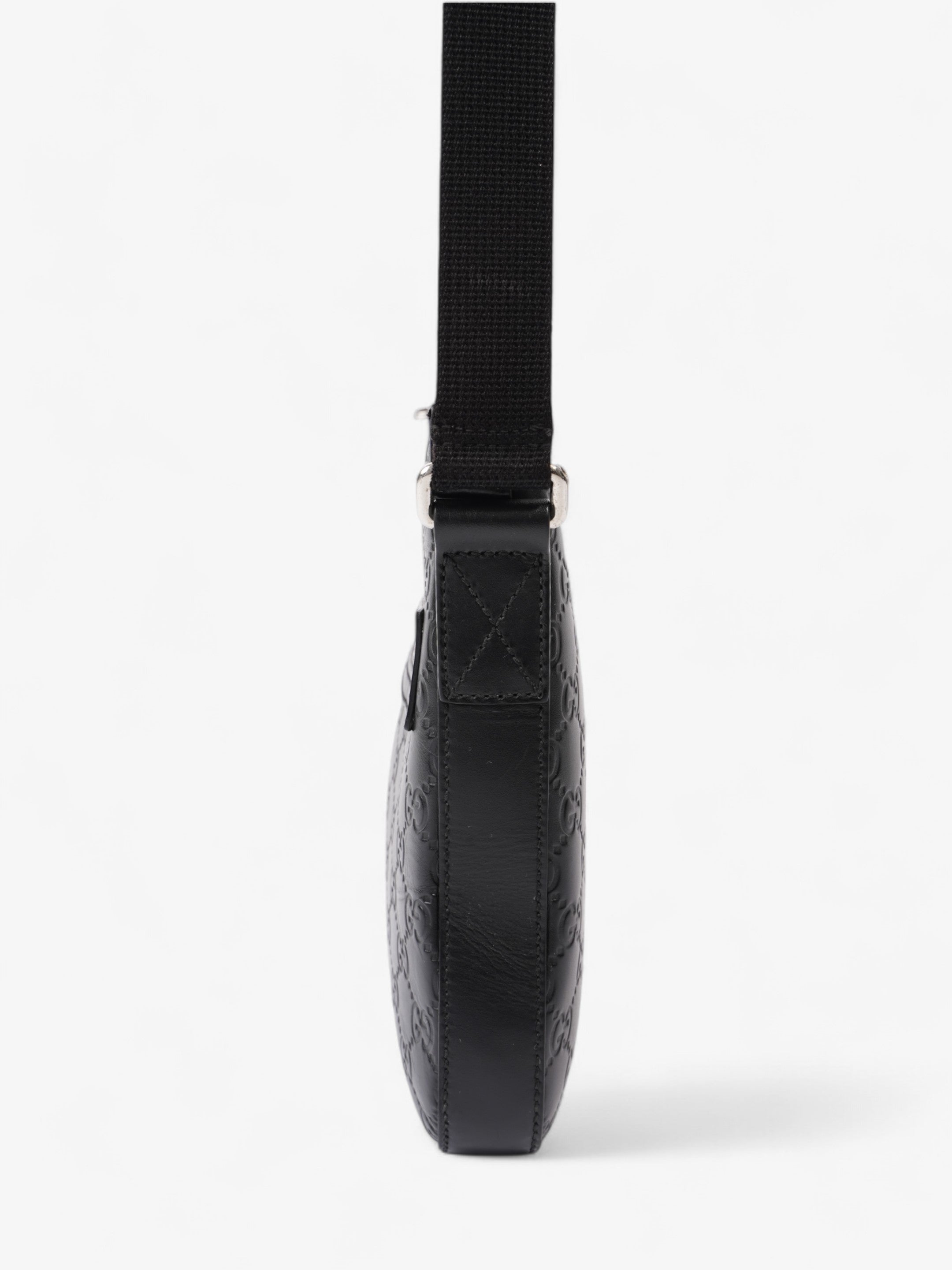 Gucci Signature Messenger Bag Black Leather