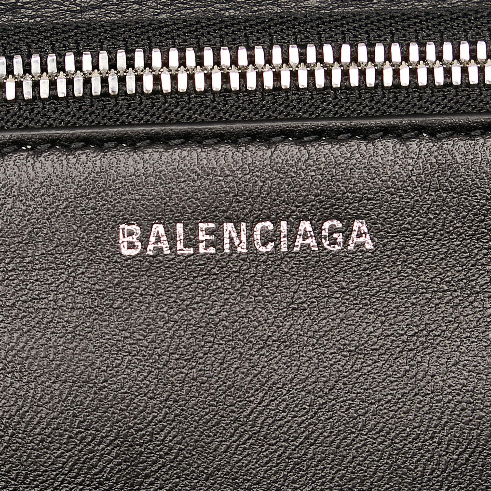 Black Balenciaga Logo Faux Fur Everyday XS Tote Bag