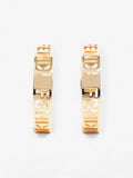 Fendi Logo Hoop Earrings Gold Base Metal