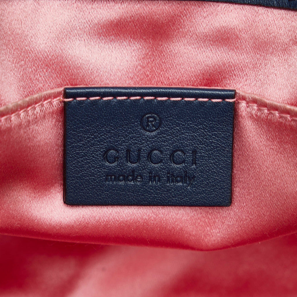 Gucci Pearly GG Marmont Mini Blue Denim MatelassÃƒÆ’Ã‚Â©