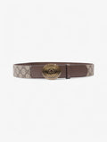 Gucci GG Interlocking Belt GG Supreme / Brown / Gold Canvas 95cm / 38"