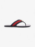 Gucci Web Stripe Thong Sandals Black / Red / Blue Canvas EU 36 UK 3