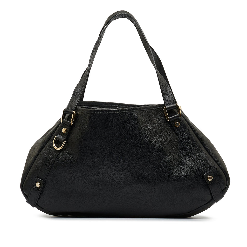 Black Gucci Abbey Leather Tote Bag