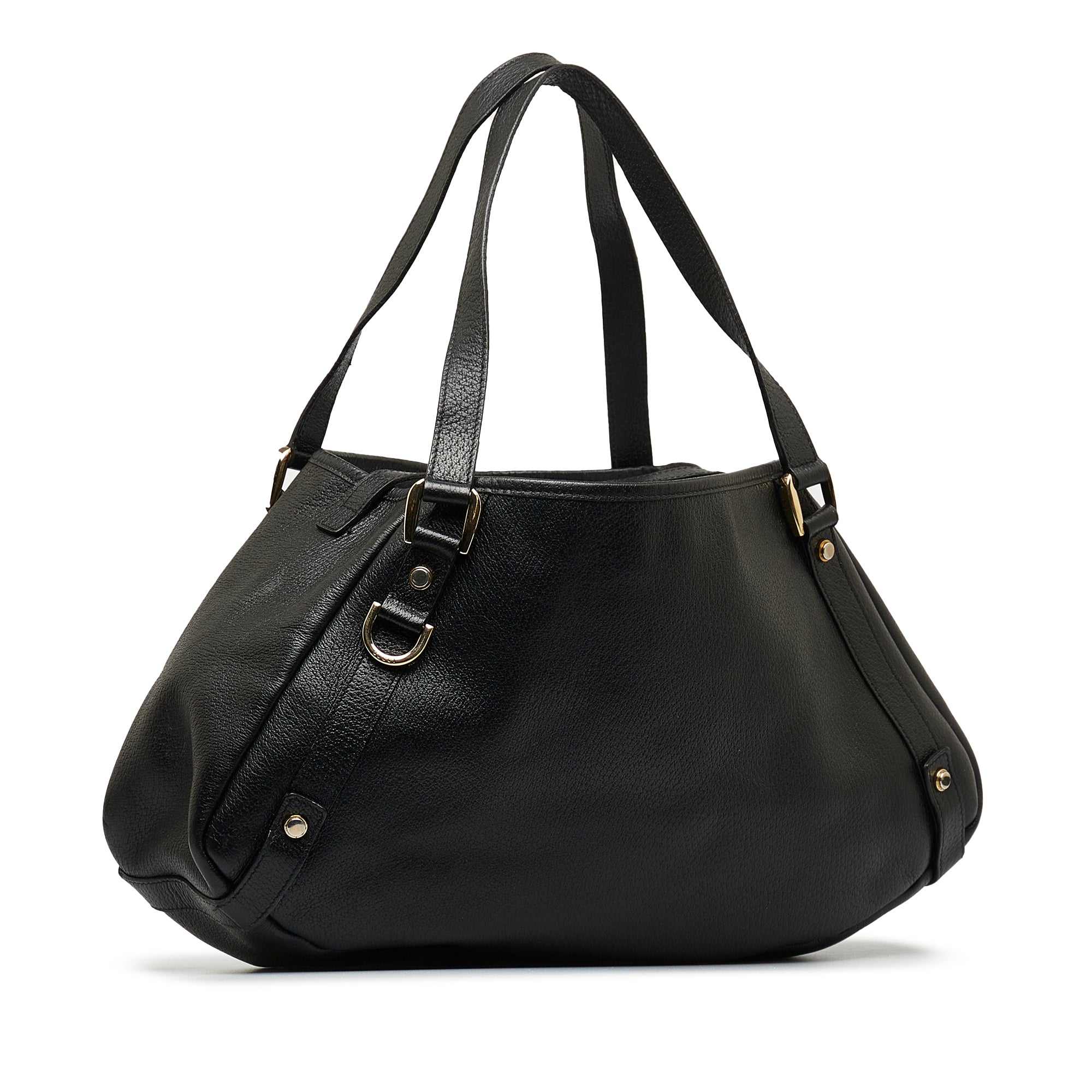 Black Gucci Abbey Leather Tote Bag