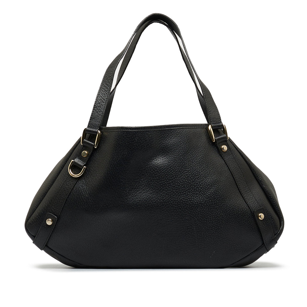 Black Gucci Abbey Leather Tote Bag
