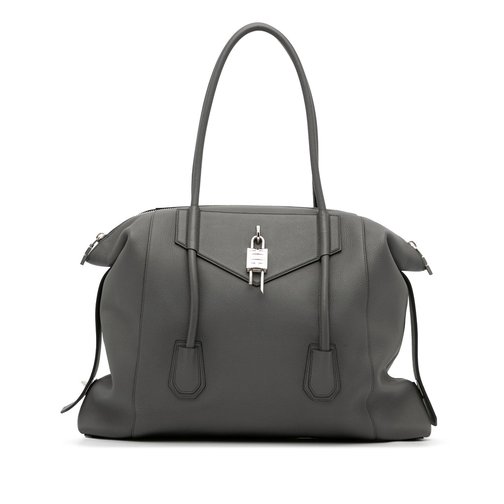 Gray Givenchy Large Antigona Lock Soft Tote Bag