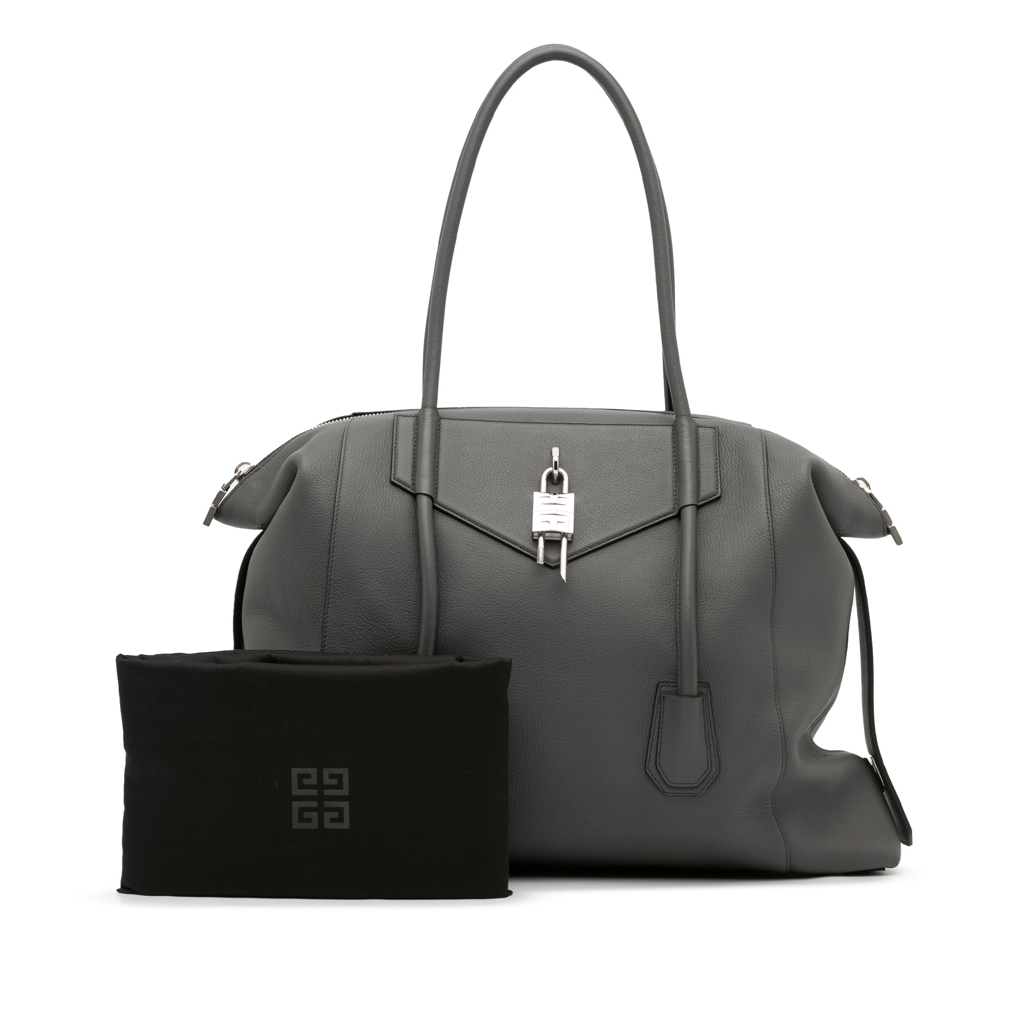Gray Givenchy Large Antigona Lock Soft Tote Bag