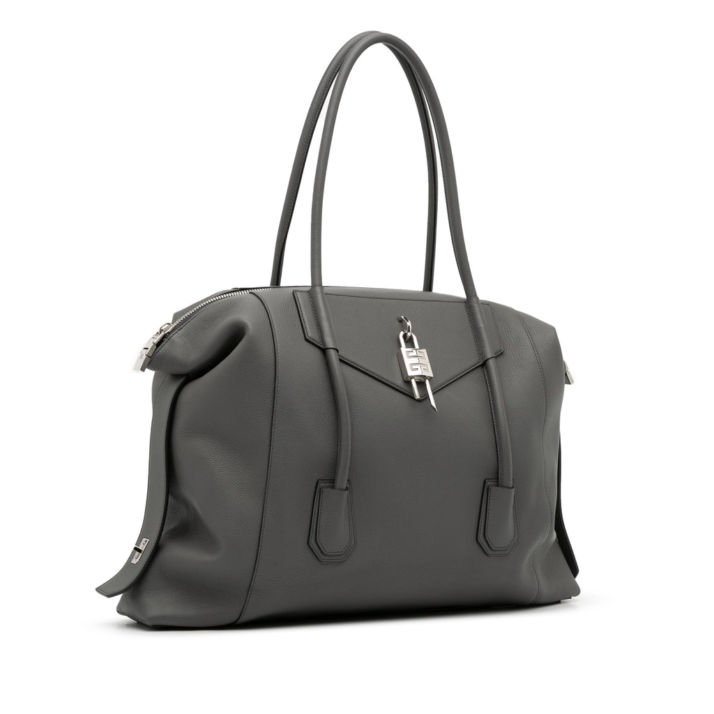 Gray Givenchy Large Antigona Lock Soft Tote Bag