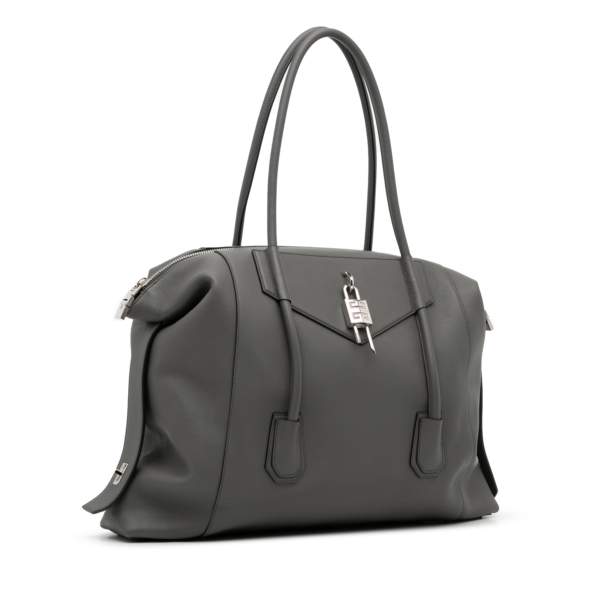 Gray Givenchy Large Antigona Lock Soft Tote Bag