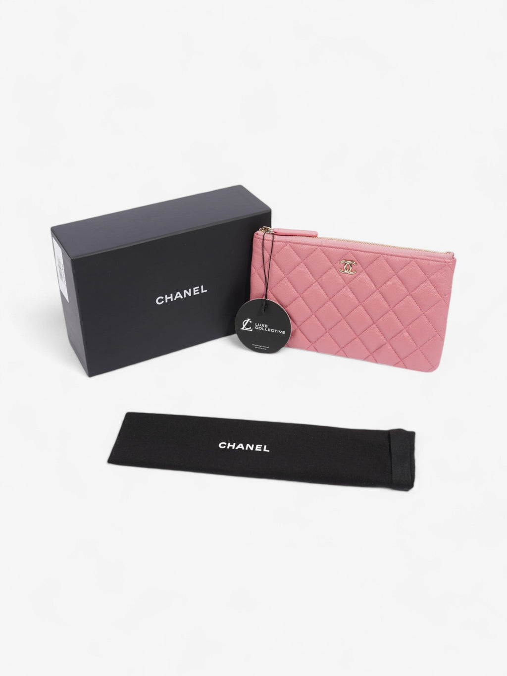 Chanel Coin and Card Purse Pink Caviar Leather
