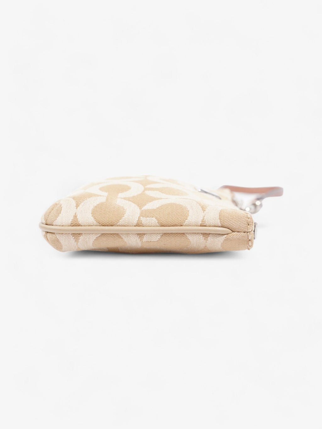 Coach Signature Wristlet Taupe / Beige Cotton