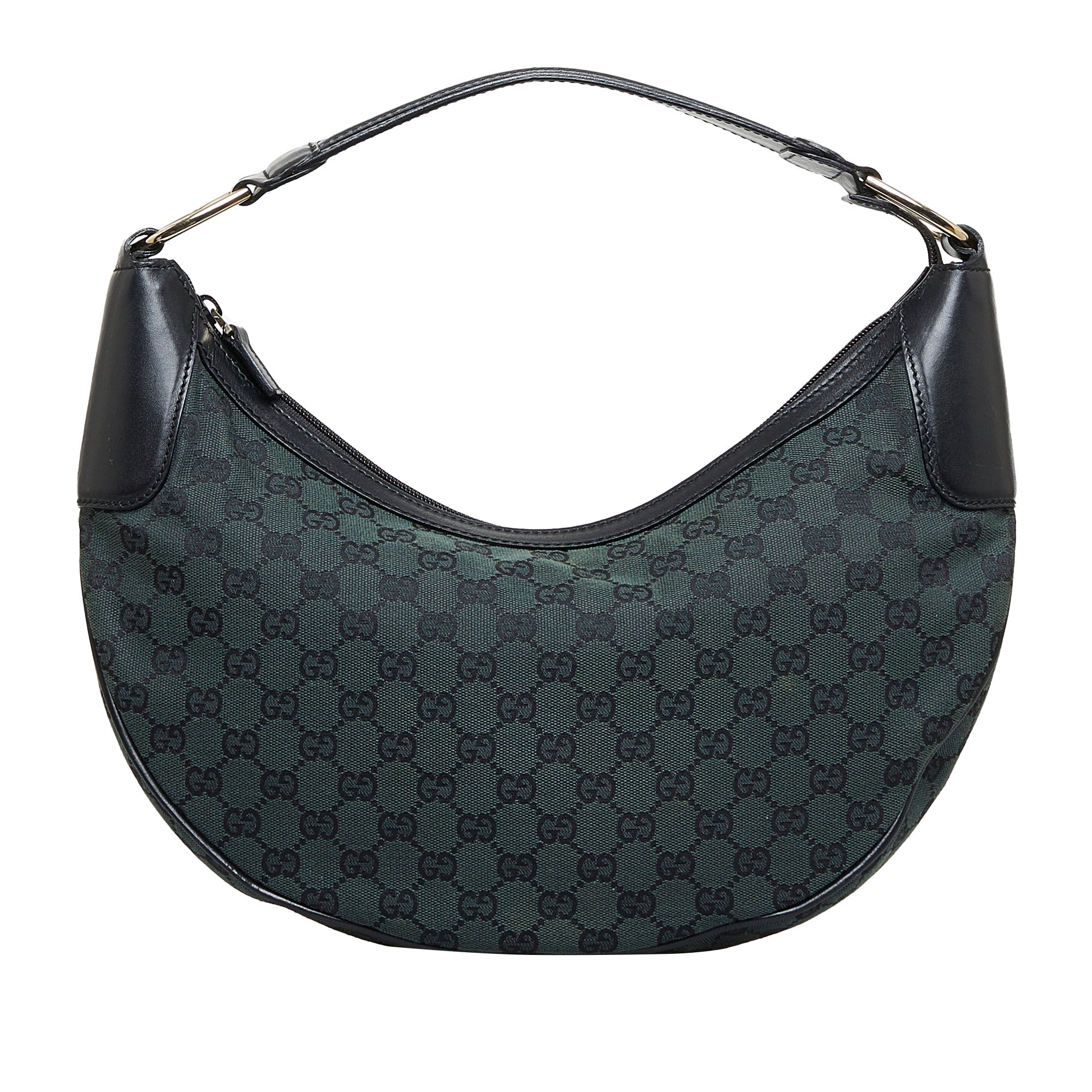 Gucci Half Moon Hobo Green GG Canvas