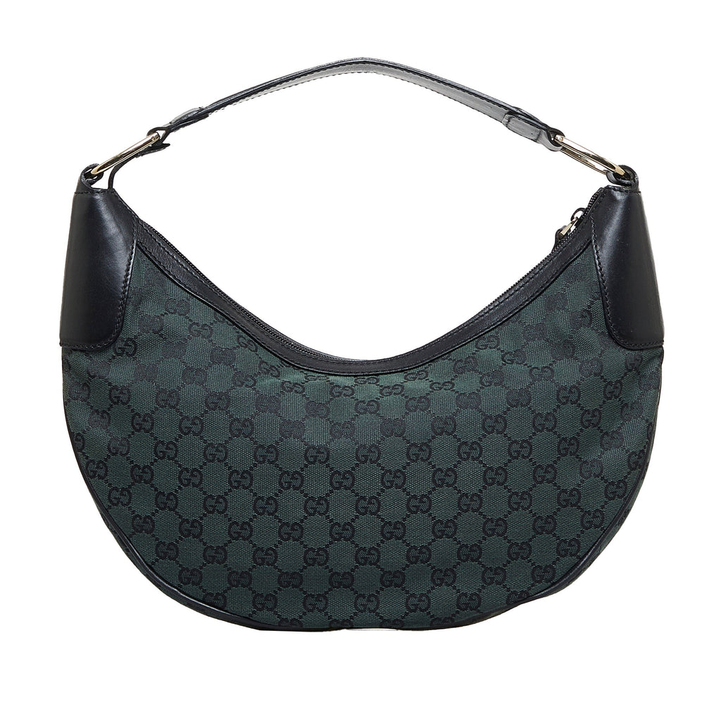 Gucci Half Moon Hobo Green GG Canvas