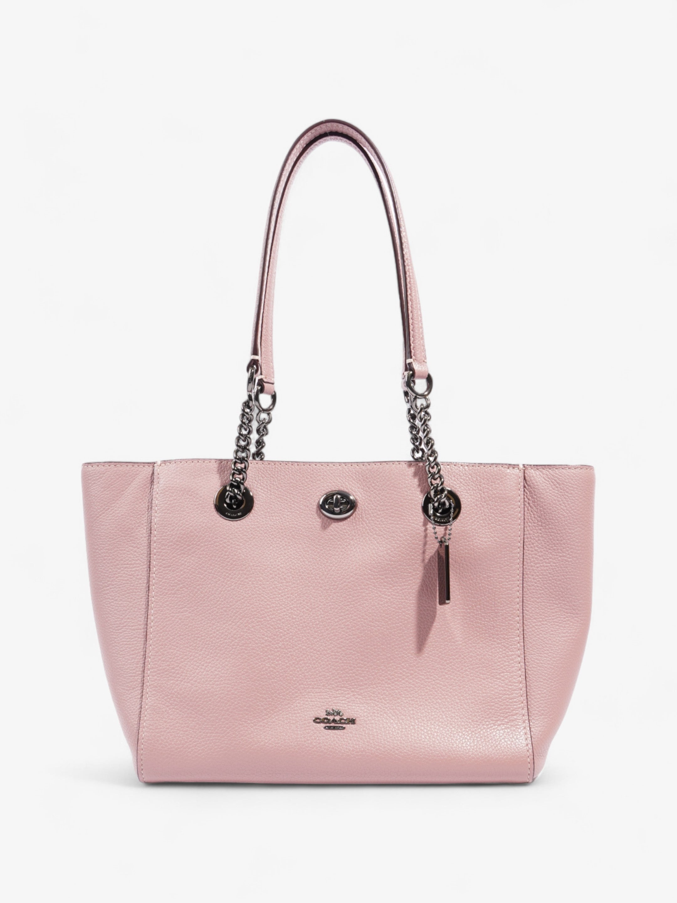 Coach Turnlock Chain 27 Dark Dusty Rose Leather
