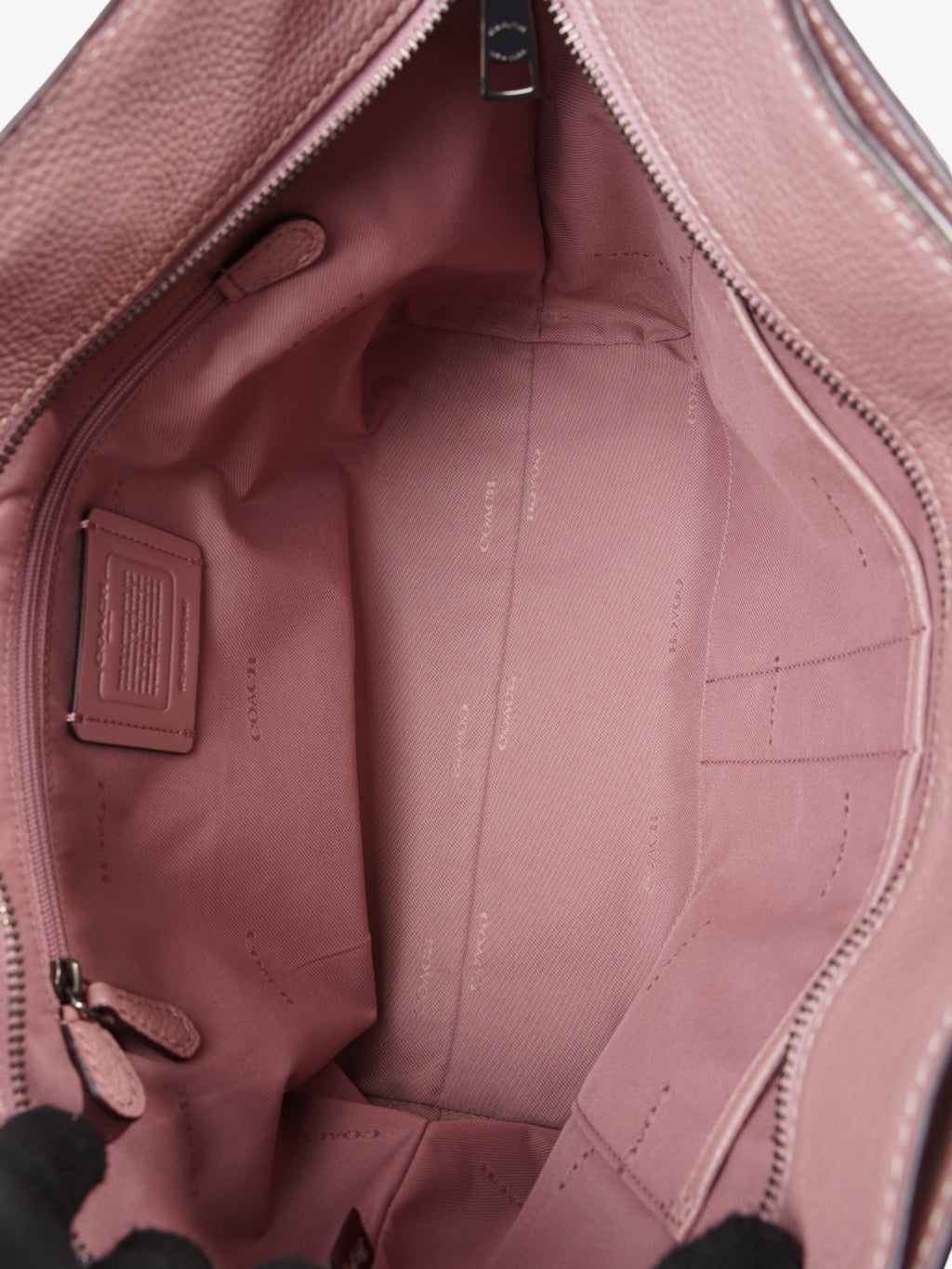 Coach Turnlock Chain 27 Dark Dusty Rose Leather