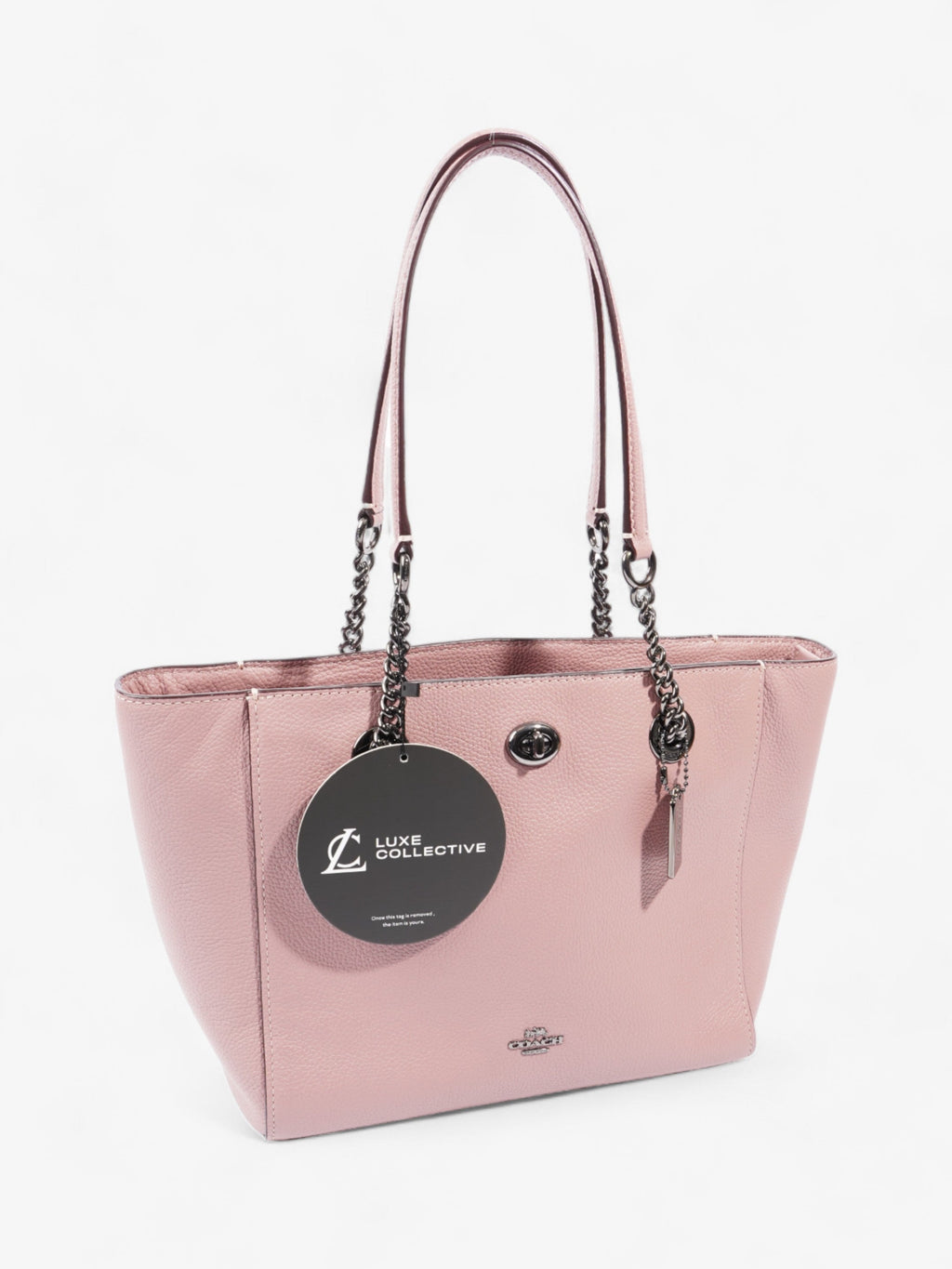 Coach Turnlock Chain 27 Dark Dusty Rose Leather
