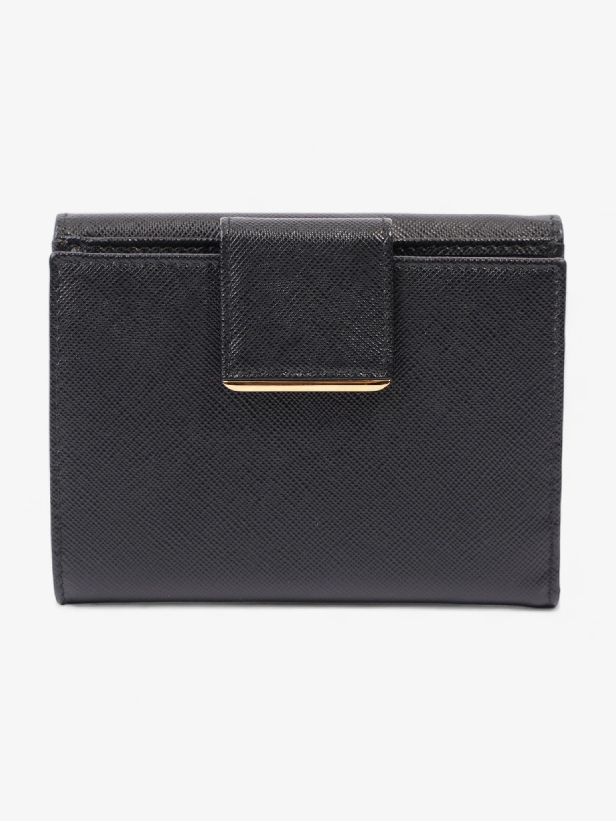 Prada Compact Wallet Black Saffiano Leather