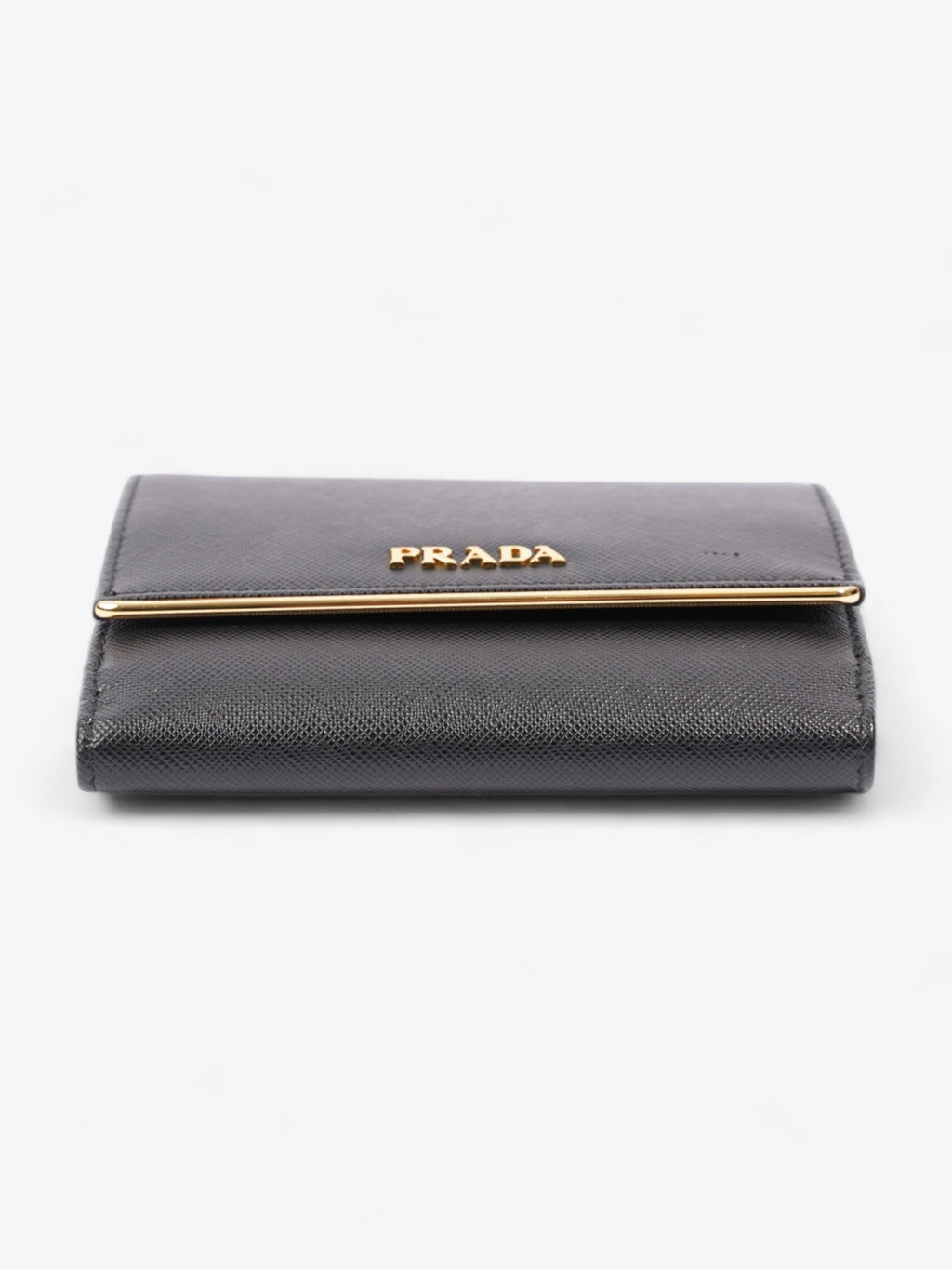 Prada Compact Wallet Black Saffiano Leather