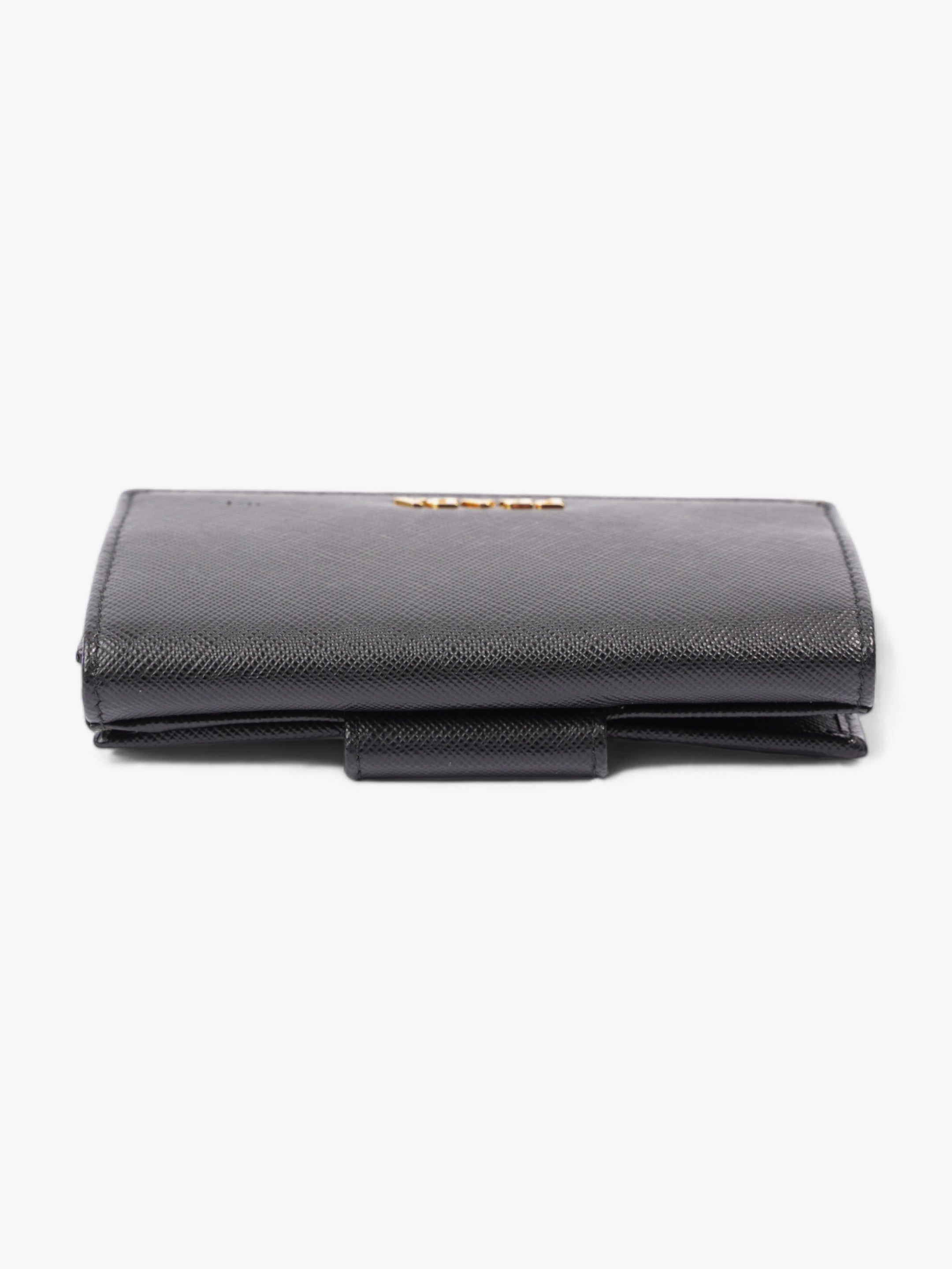 Prada Compact Wallet Black Saffiano Leather