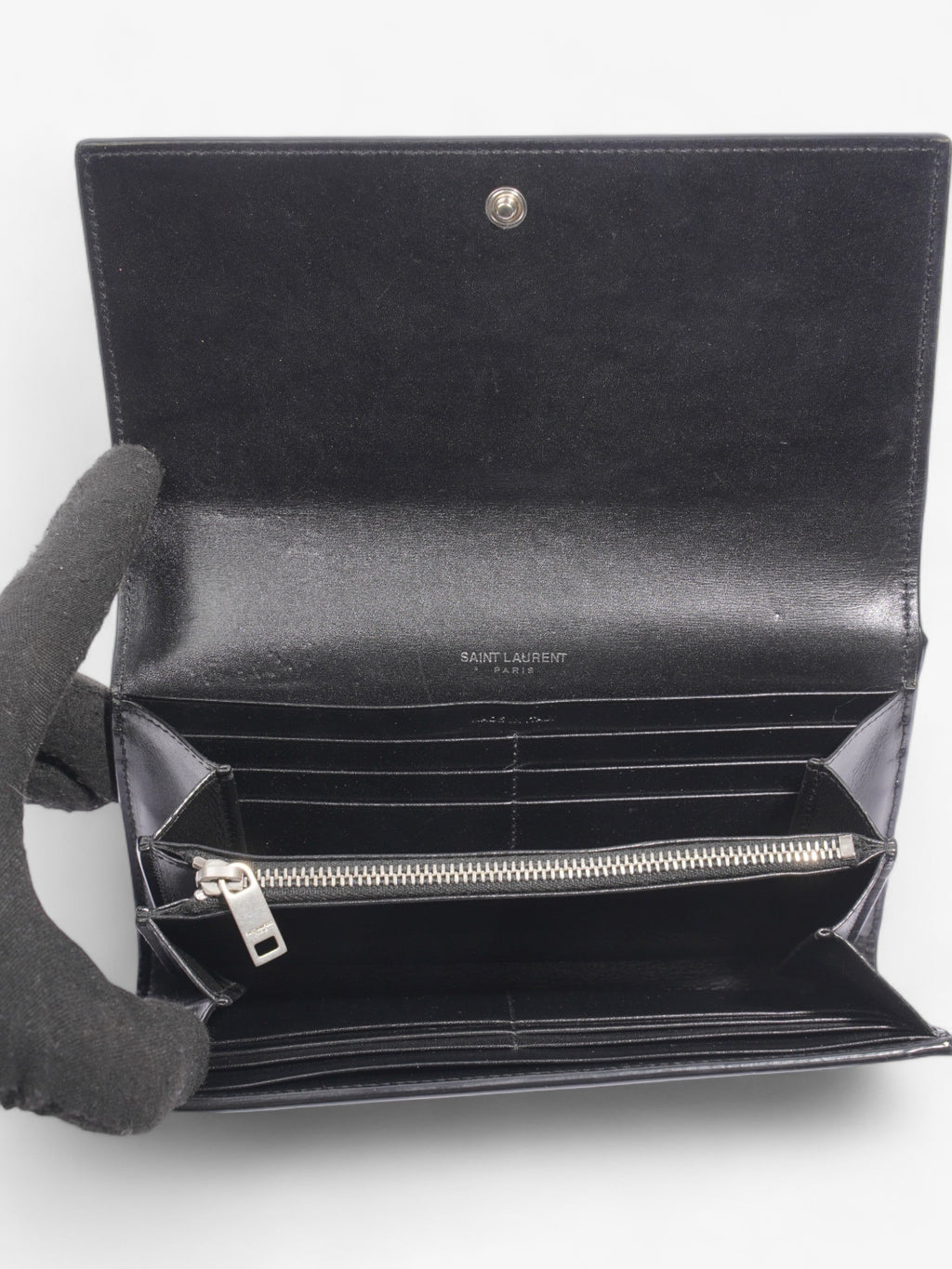 Saint Laurent Long Wallets Black Leather