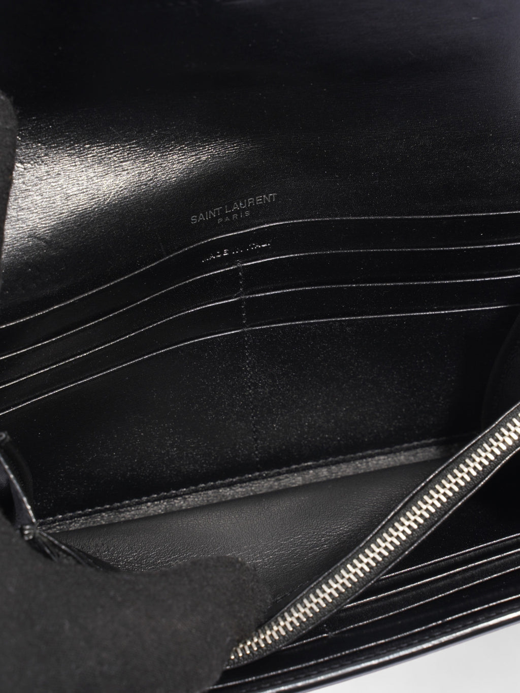 Saint Laurent Long Wallets Black Leather