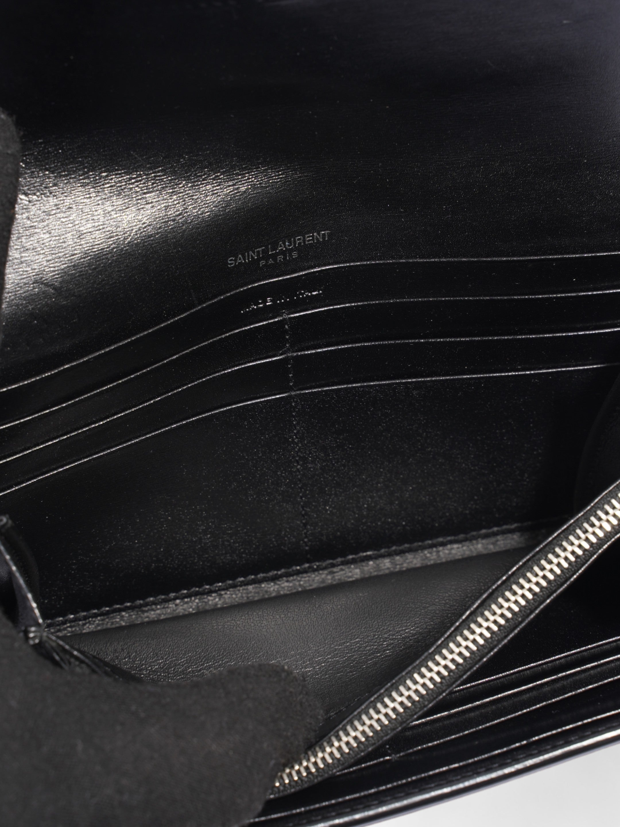 Saint Laurent Long Wallets Black Leather