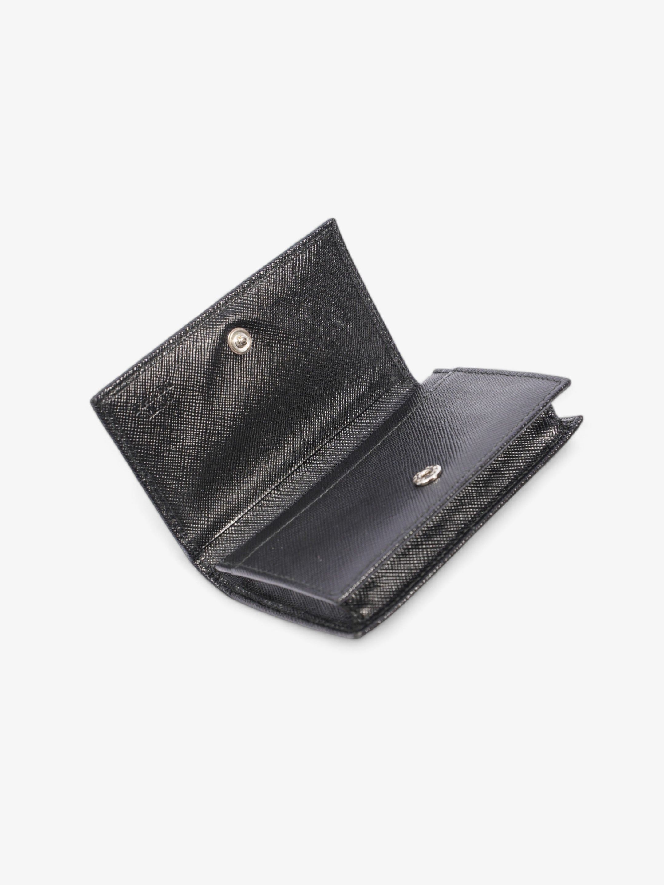Prada Card Case Black Saffiano Leather