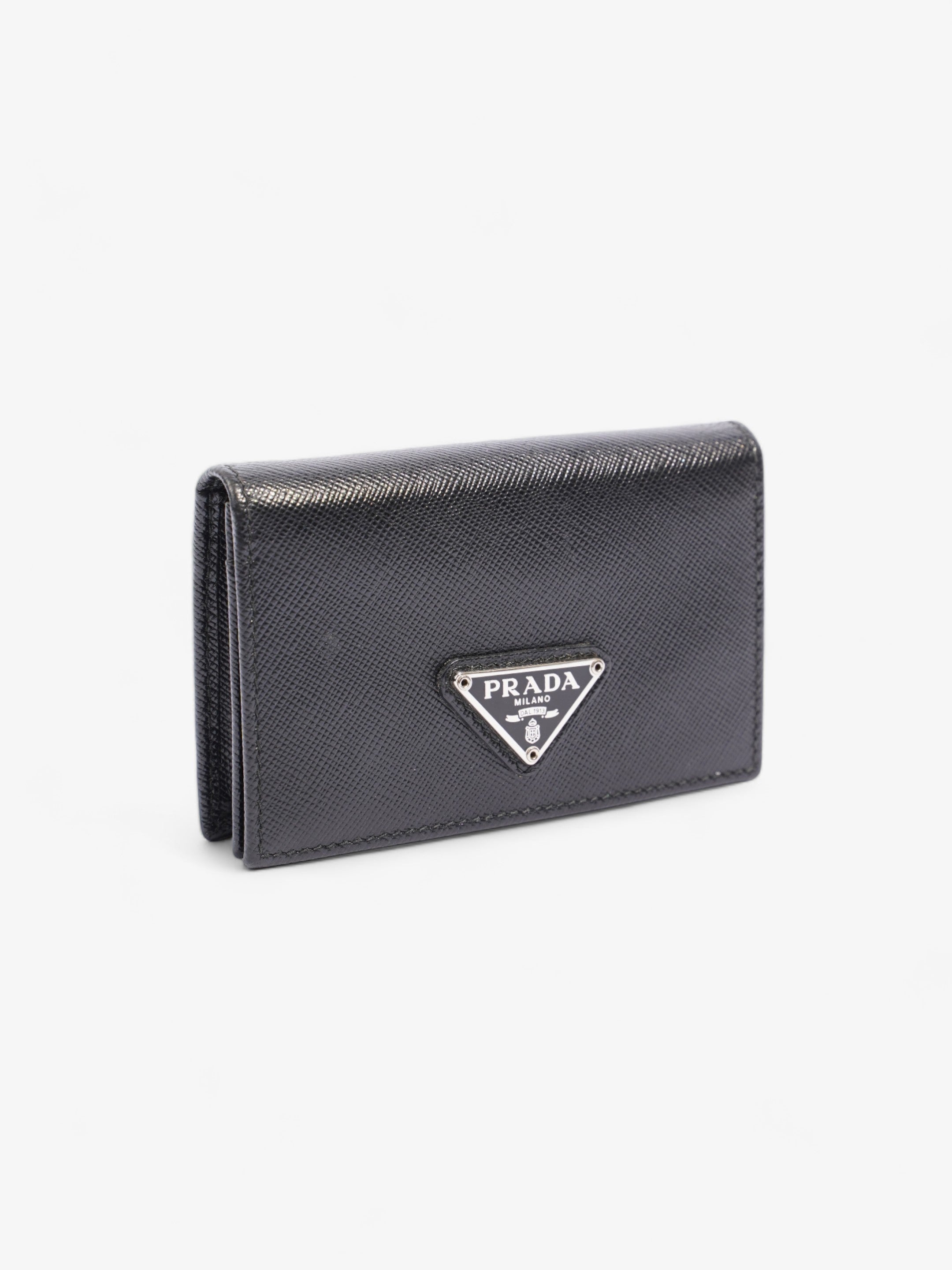 Prada Card Case Black Saffiano Leather