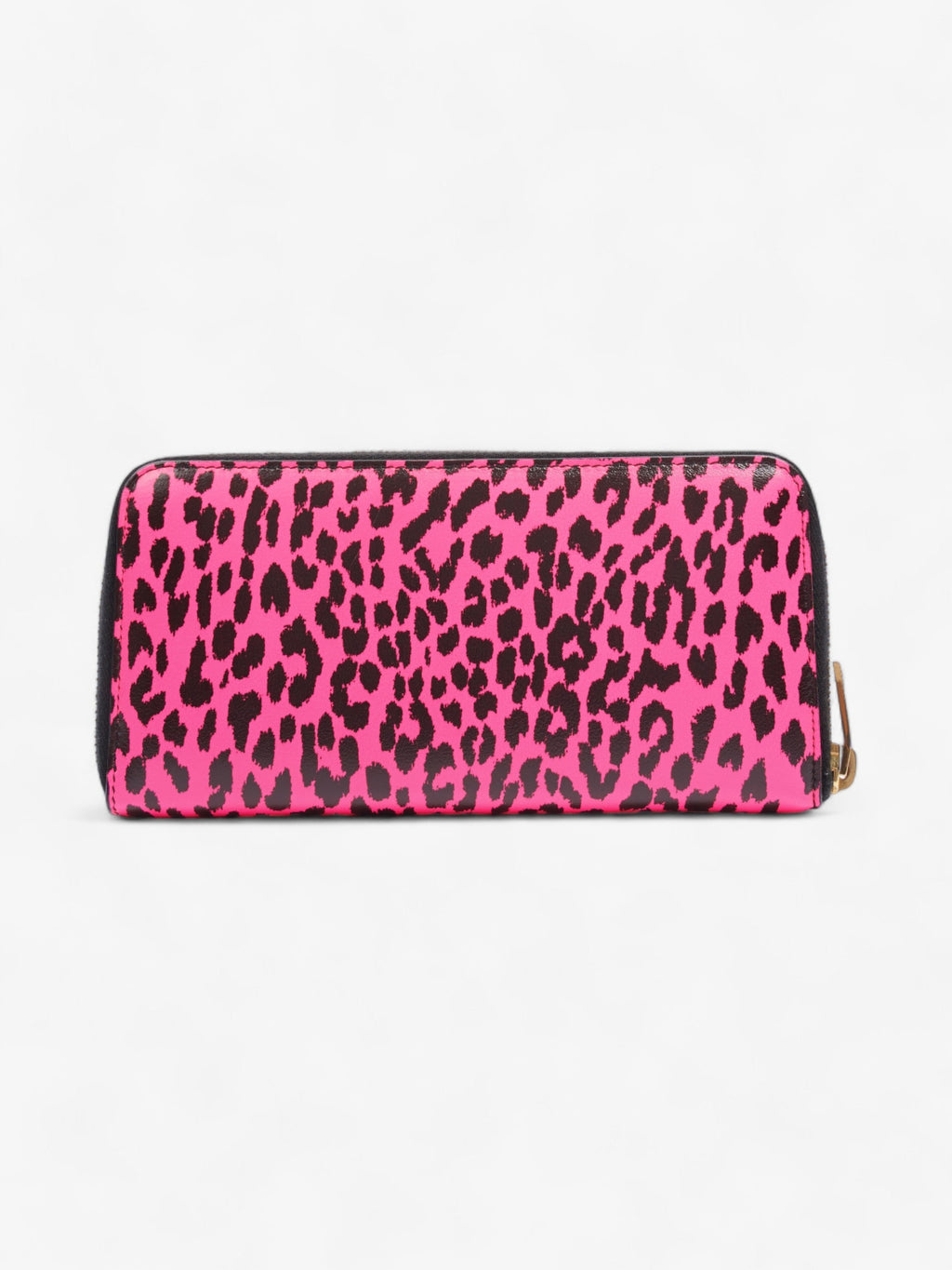 Saint Laurent Leather Zip Round Wallet Black / Pink Leather