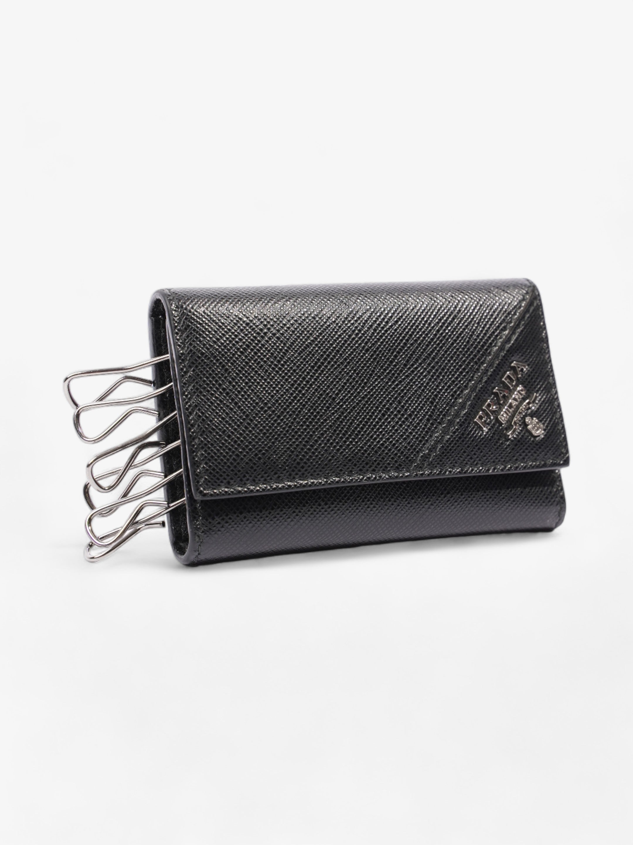 Prada Key Case Black Saffiano Leather