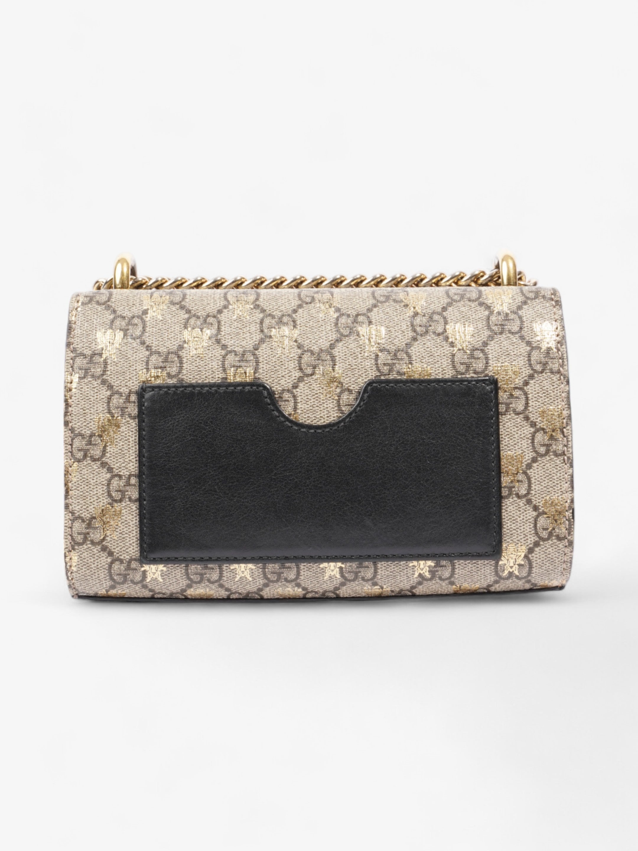 Gucci Padlock Bees GG Supreme / Black / Gold Coated Canvas Small
