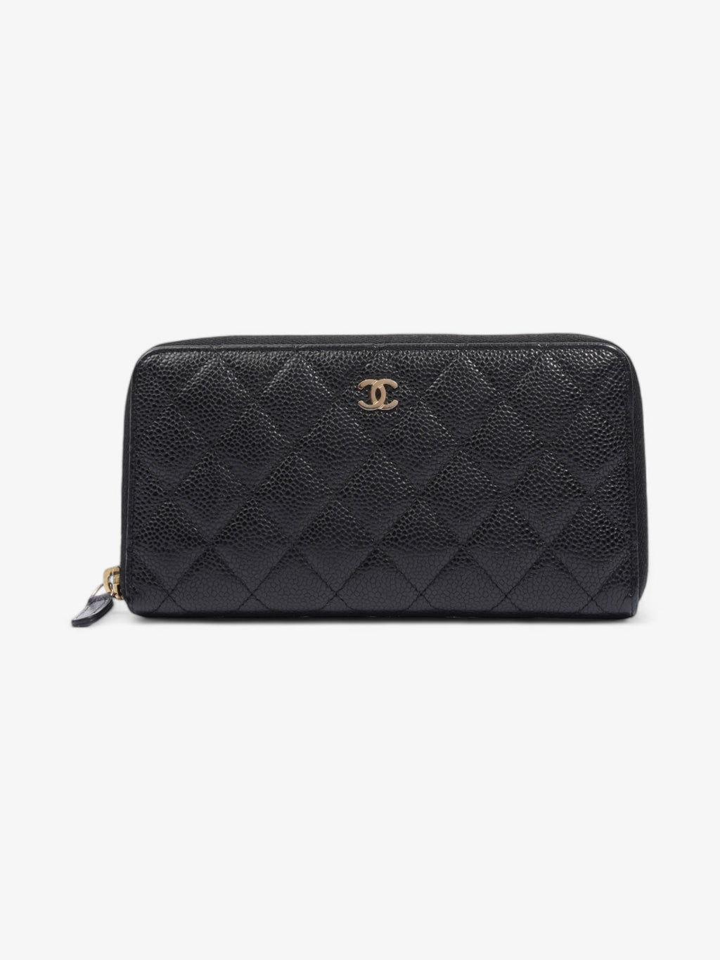 Chanel Zip Round Wallet Black Caviar Leather