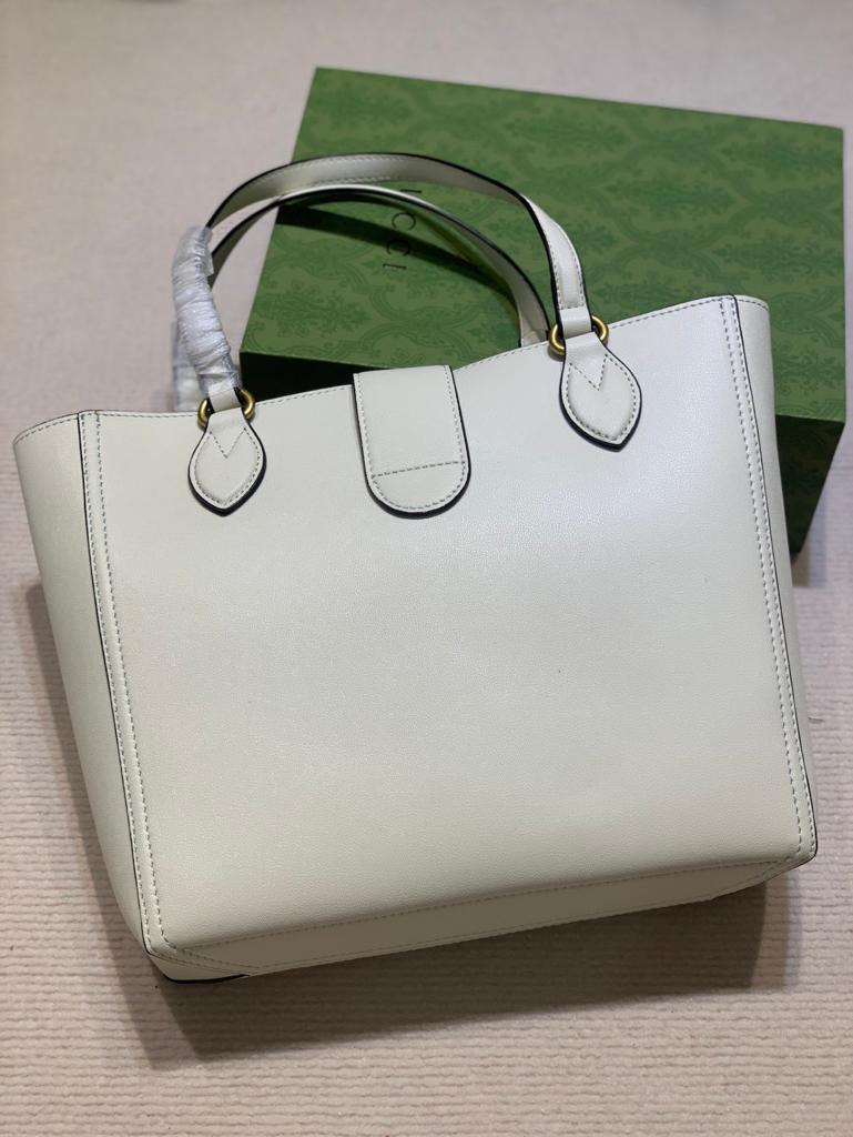 Glami MeGLAMIum Tote With Double G  White For Women 13.8in/35cm Glami