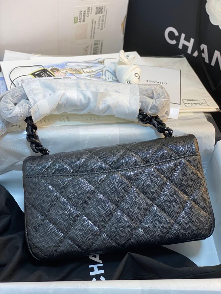 CHLSmall Flap Bag Black For Women 7.8in/20cm