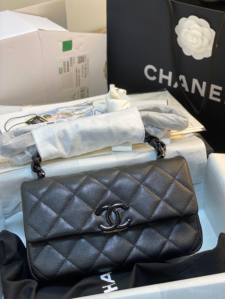 CHLSmall GlamIap Bag Black For Women 7.8in/20cm