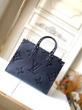 LV Onthego MM Monogram Empreinte Tote Bag Black For Women 35cm LV M45595