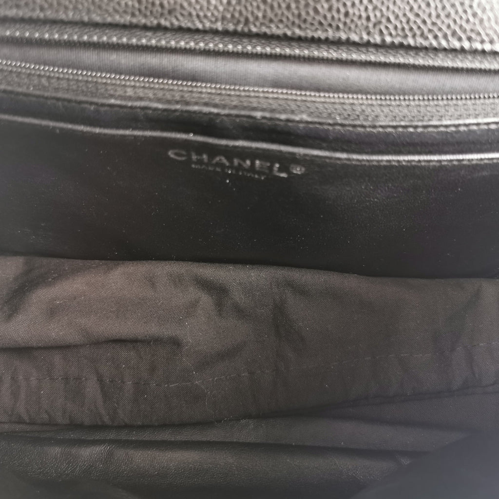 Chanel Classic Single Flap Black Caviar Silver