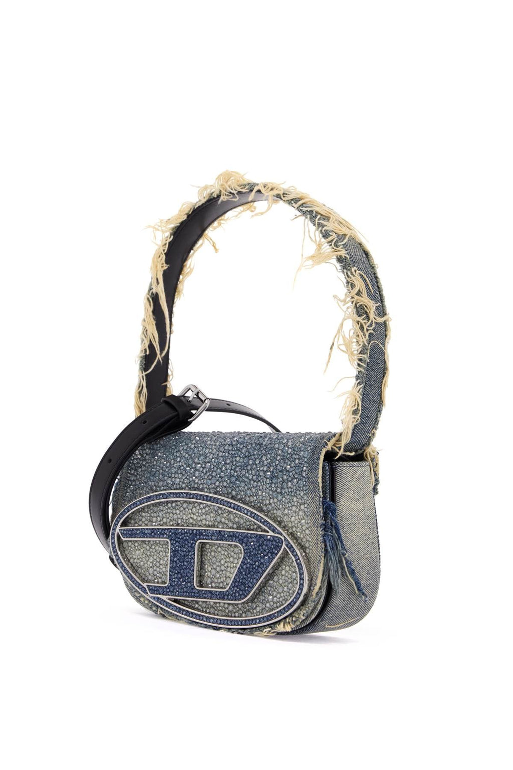 Diesel 1Dr Denim And Crystal Shoulder Bag Women