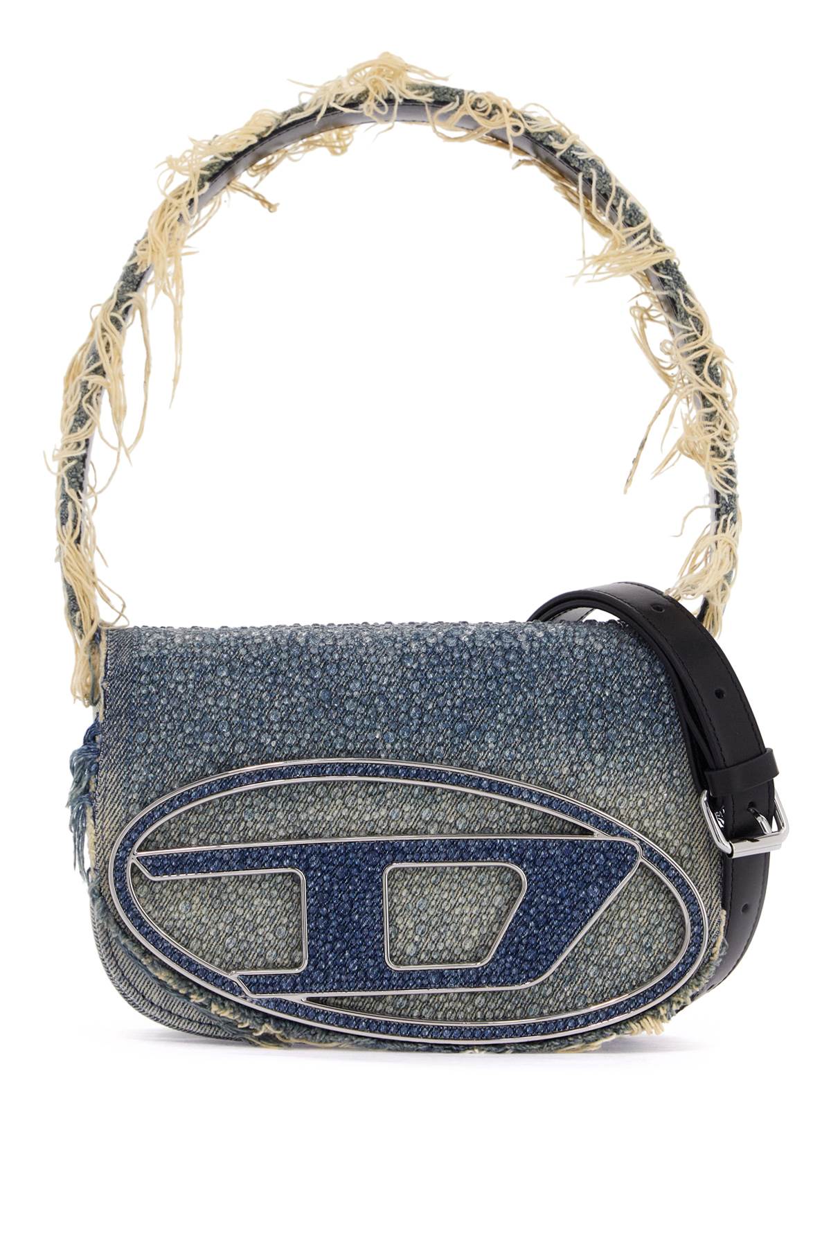 Diesel 1Dr Denim And Crystal Shoulder Bag Women