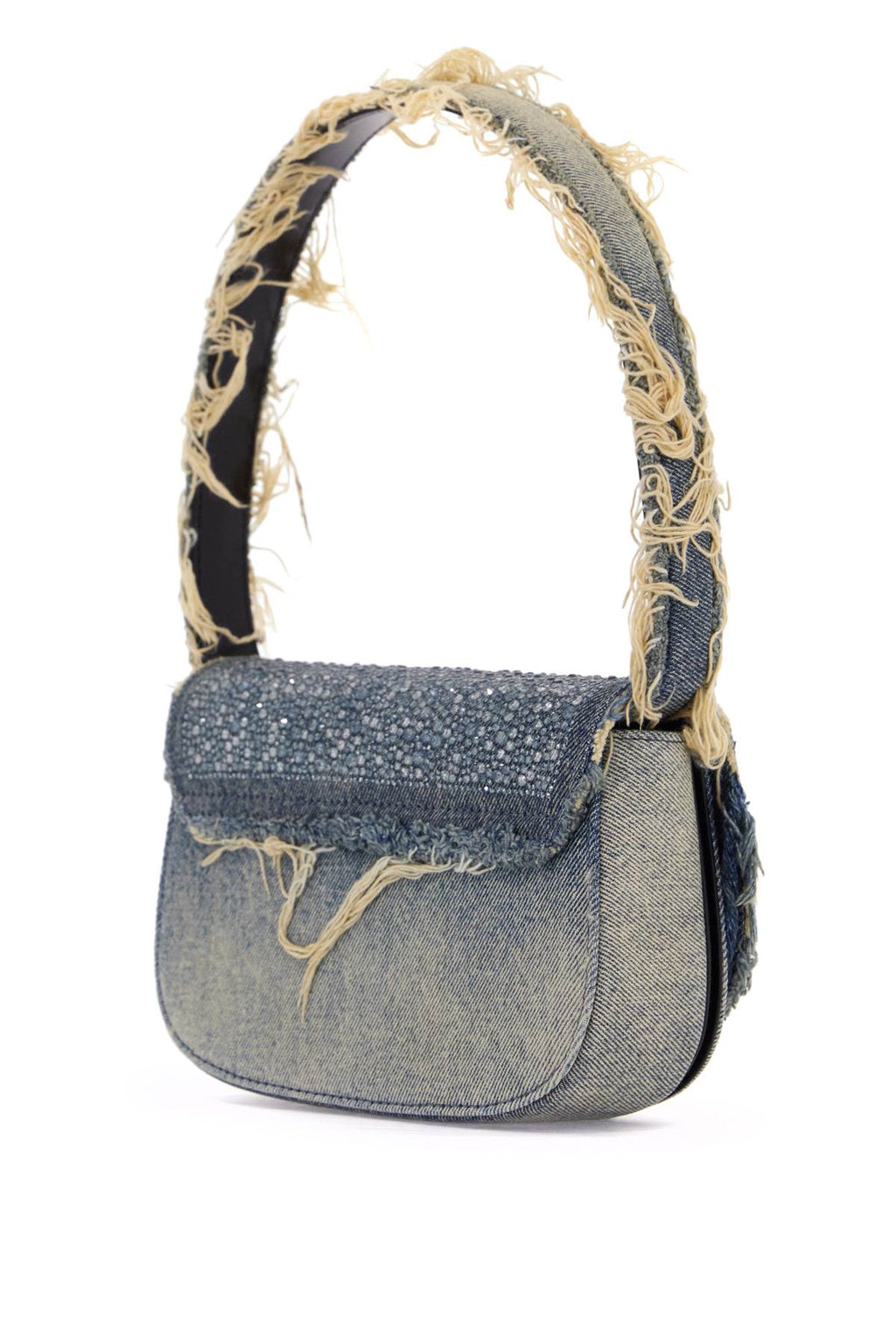 Diesel 1Dr Denim And Crystal Shoulder Bag Women