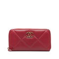 CHANEL 19 Zip Around Wallet Long Wallets