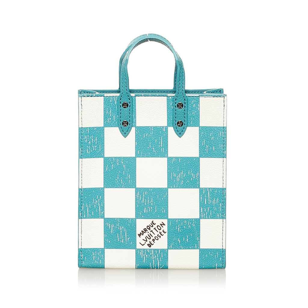 Louis Vuitton Sac Plat XS Blue Checkerboard Damier Leather