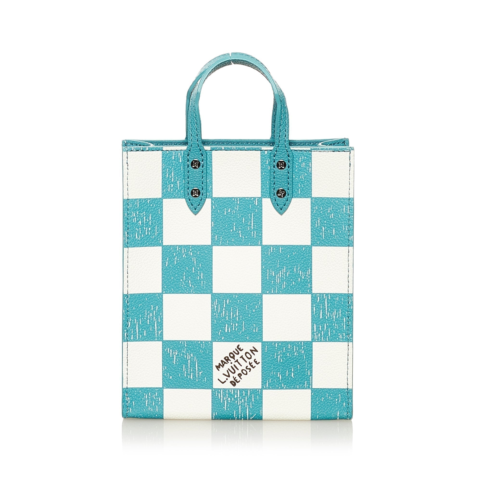 Louis Vuitton Sac Plat XS Blue Checkerboard Damier Leather