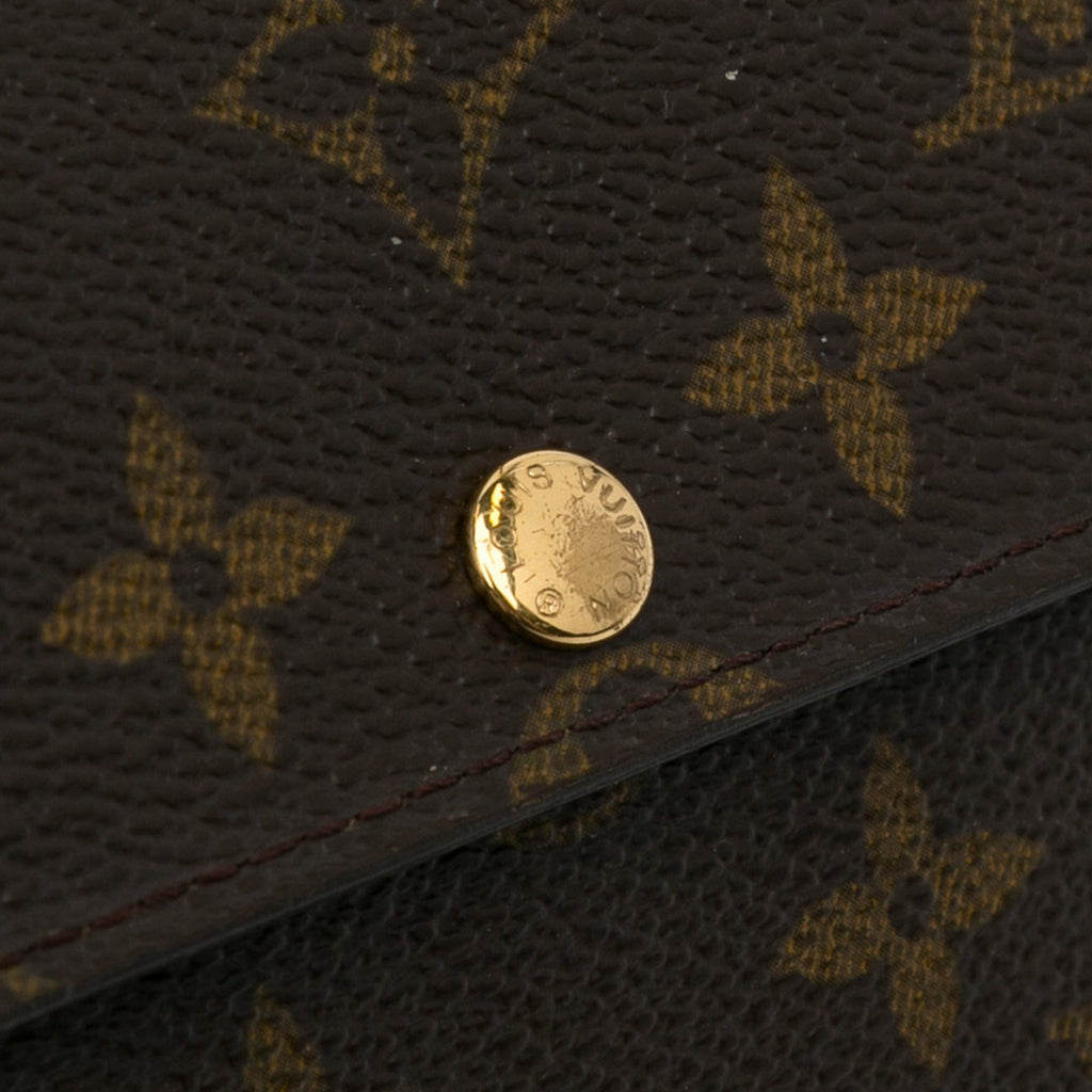Brown Louis Vuitton Monogram Sarah Long Wallet