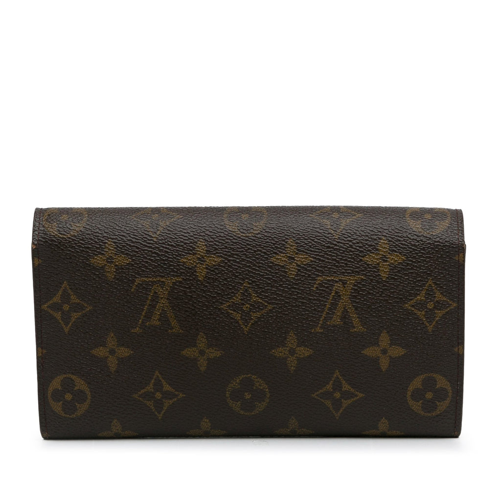 Brown Louis Vuitton Monogram Sarah Long Wallet